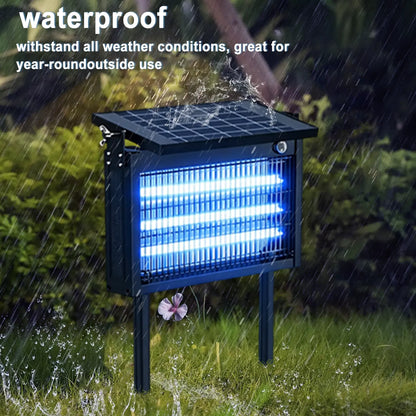 Experience Ultimate Outdoor Comfort with the Gainstarx Solar Bug Zapper - Waterproof, Rechargeable, and Smart Light Sensor for Effortless Insect Control